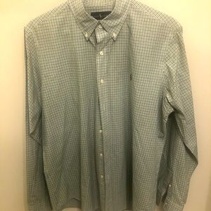 Ralph Lauren Oxford shirt green and blue plaid